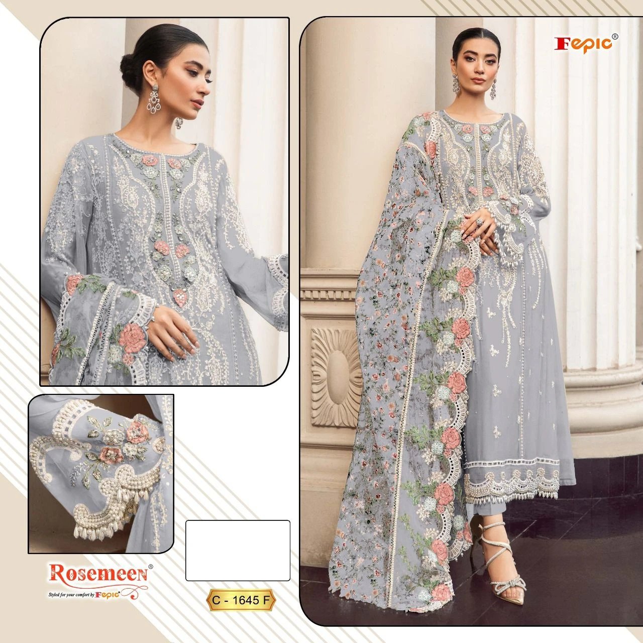 Fepic 1645 Georgette Wholesale Pakistani Salwar Suit Catalog — Wholesale Pakistani Suits, MPA wholesale from Surat - Gallery Image 6